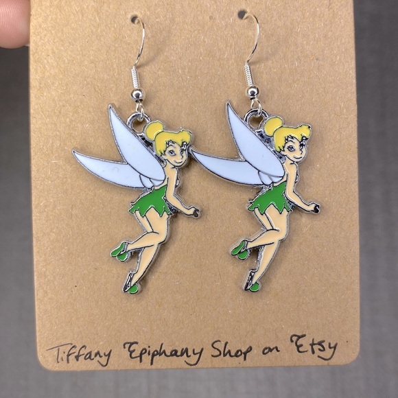 Tinkerbell inspired Hypoallergenic Earrings NWT - Picture 3 of 4